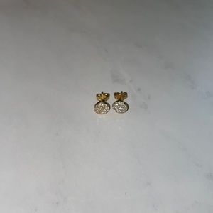 Anthropologie gold fake diamond studs